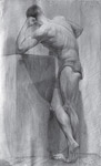 Ţehmister Vasile. "Nud". 1955. Creion pe hârtie